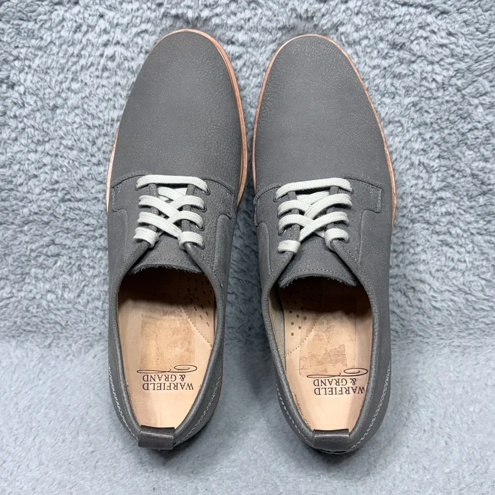 Warfield & Grand‎ Carson Mens Size 8.5 Low Top Oxford Shoes Gray Leather 120801